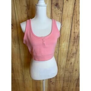 Aerie Oversized Cropped Lounge Tank Coral Peach Color Size M